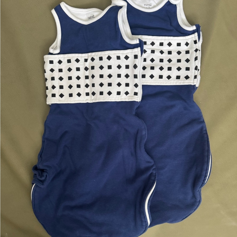 Nanit breathing wear quilted sleeping bag Navy Blue and White